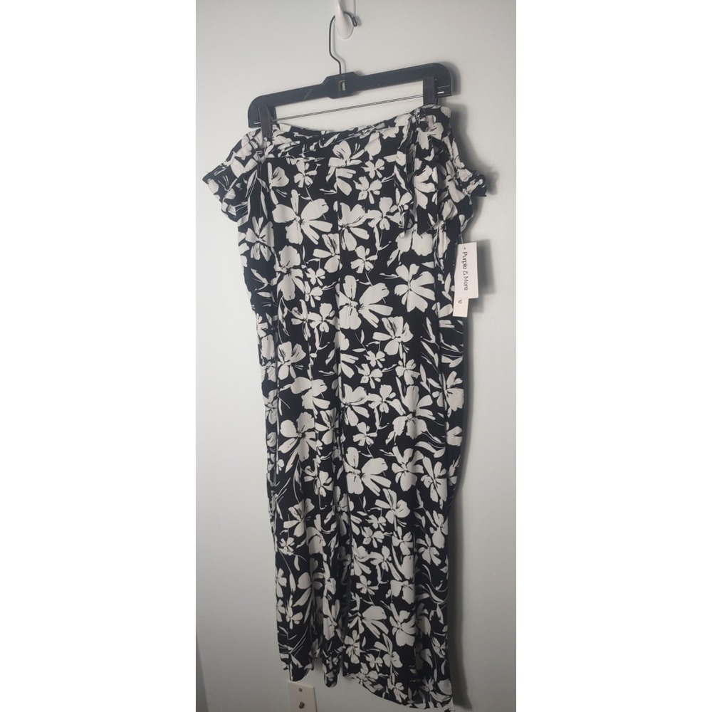 3X Flowy Wide Leg Elastic Waist‎ Tie Pull On Flowy Pants Purple & More